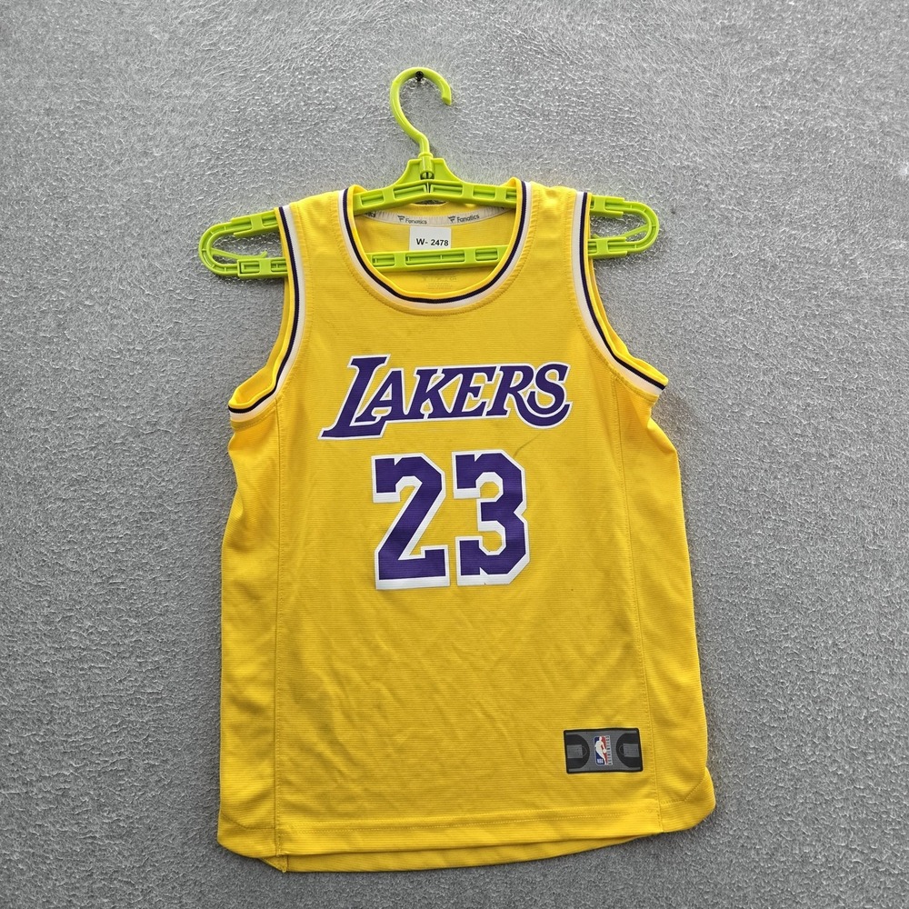 Los Angeles Lakers Boy Jersey S Yellow Fanatics LeBron James 23 READ